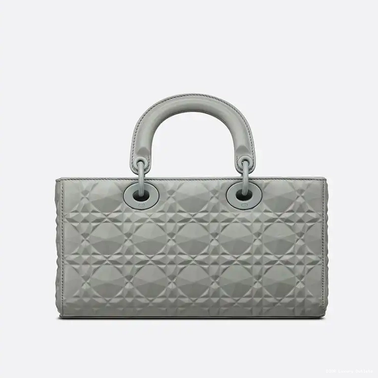 Cheap with Motif Calfskin Bag Cannage Lady Ultramatte Medium Grey D-Joy Diamond 0608 Luxury